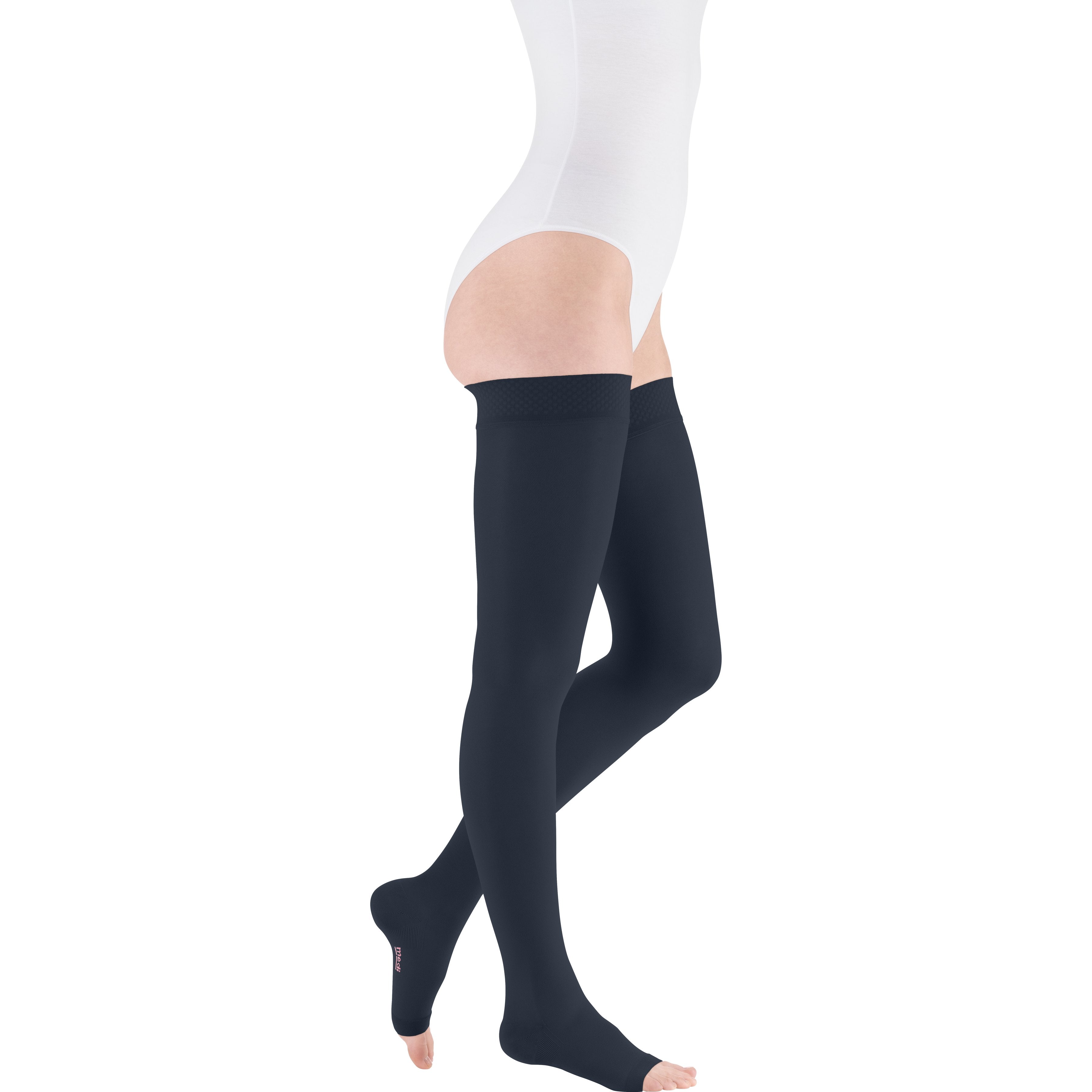 mediven Plus Thigh High 20-30 mmHg Compression Socks Open Toe – Navy