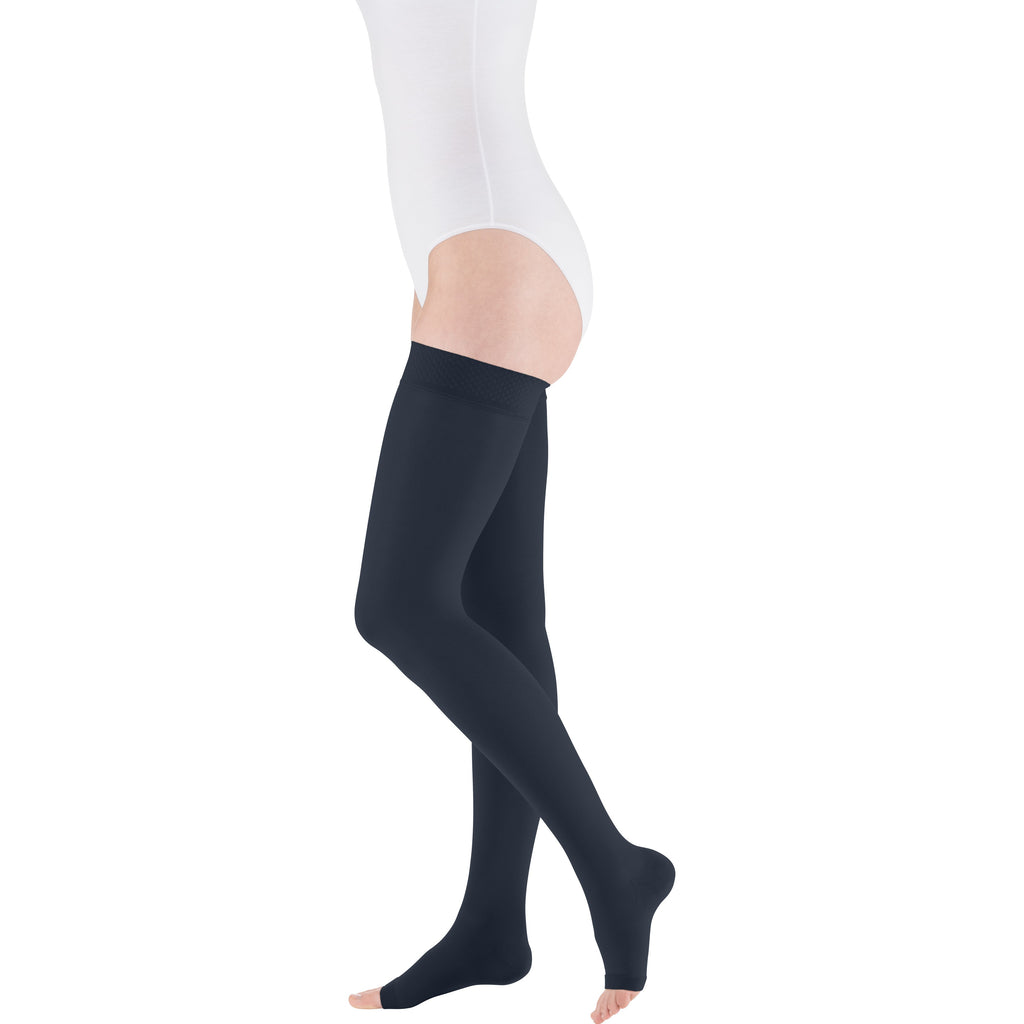 mediven Plus Thigh High 20-30 mmHg Compression Socks Open Toe – Navy