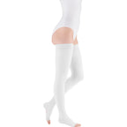 mediven Plus Thigh High 20-30 mmHg Compression Socks Open Toe – White