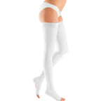 mediven Plus Thigh High 40-50 mmHg Compression Socks Open Toe – White