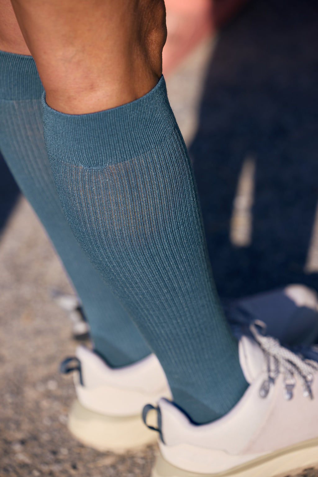 Merino compression socks in daily use