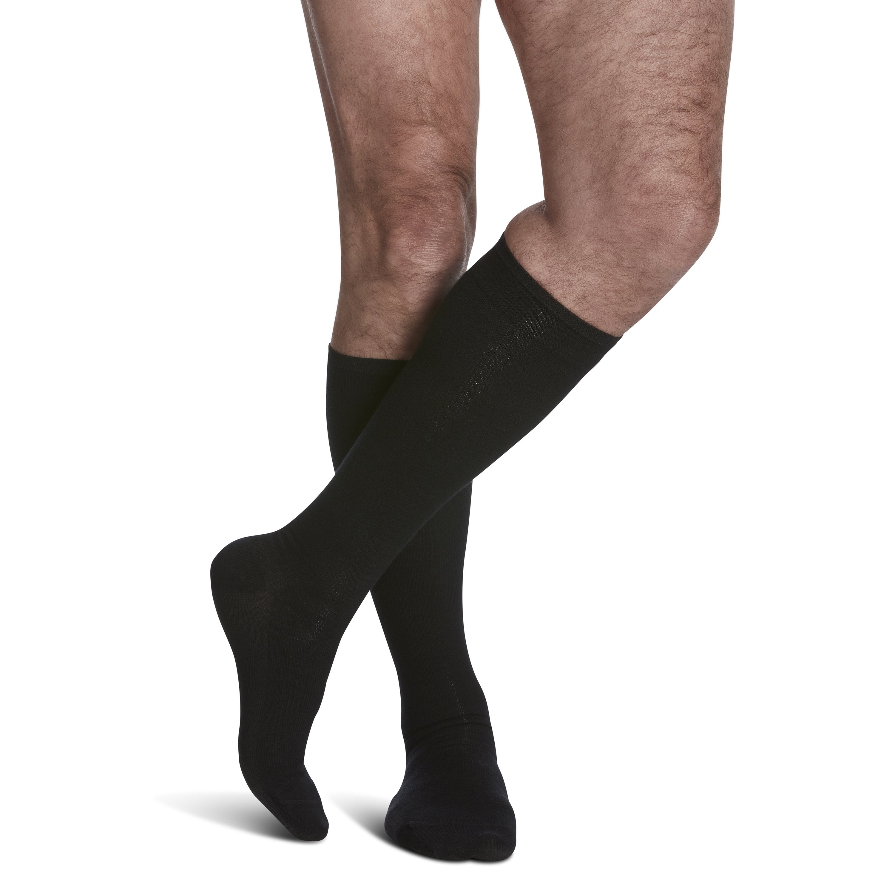 Sigvaris All-Season Merino Wool Men's Knee High 15-20 mmHg Compression Socks – Black