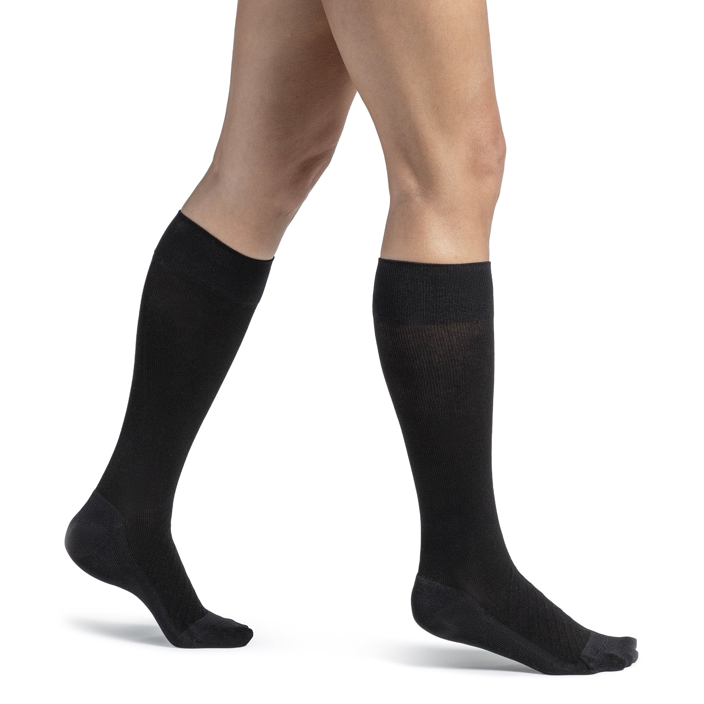 Sigvaris Bamboo Knee High 20-30 mmHg Compression Socks – Black
