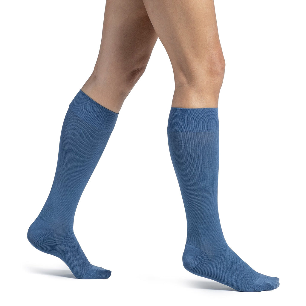 Sigvaris Bamboo Knee High 20-30 mmHg Compression Socks – Stone Blue