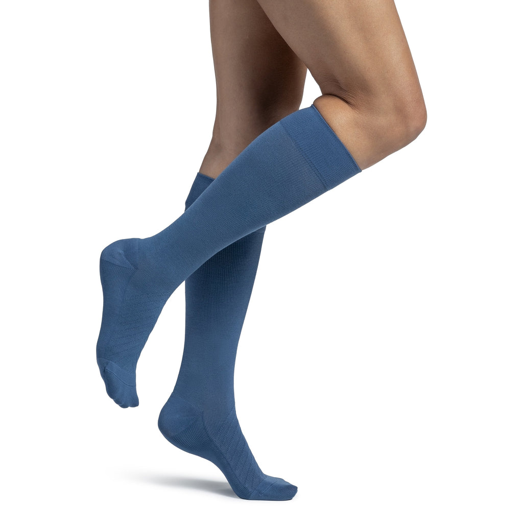 Sigvaris Bamboo Knee High 20-30 mmHg Compression Socks – Stone Blue