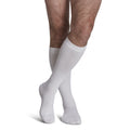 Sigvaris Casual Cotton Men's Knee High 15-20 mmHg Compression Socks – White