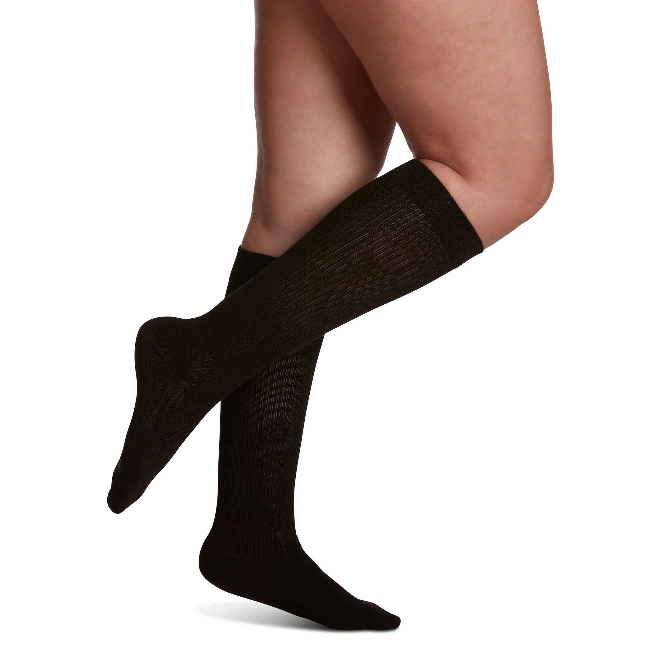 Sigvaris Casual Cotton Women's Knee High 15-20 mmHg Compression Socks – Brown