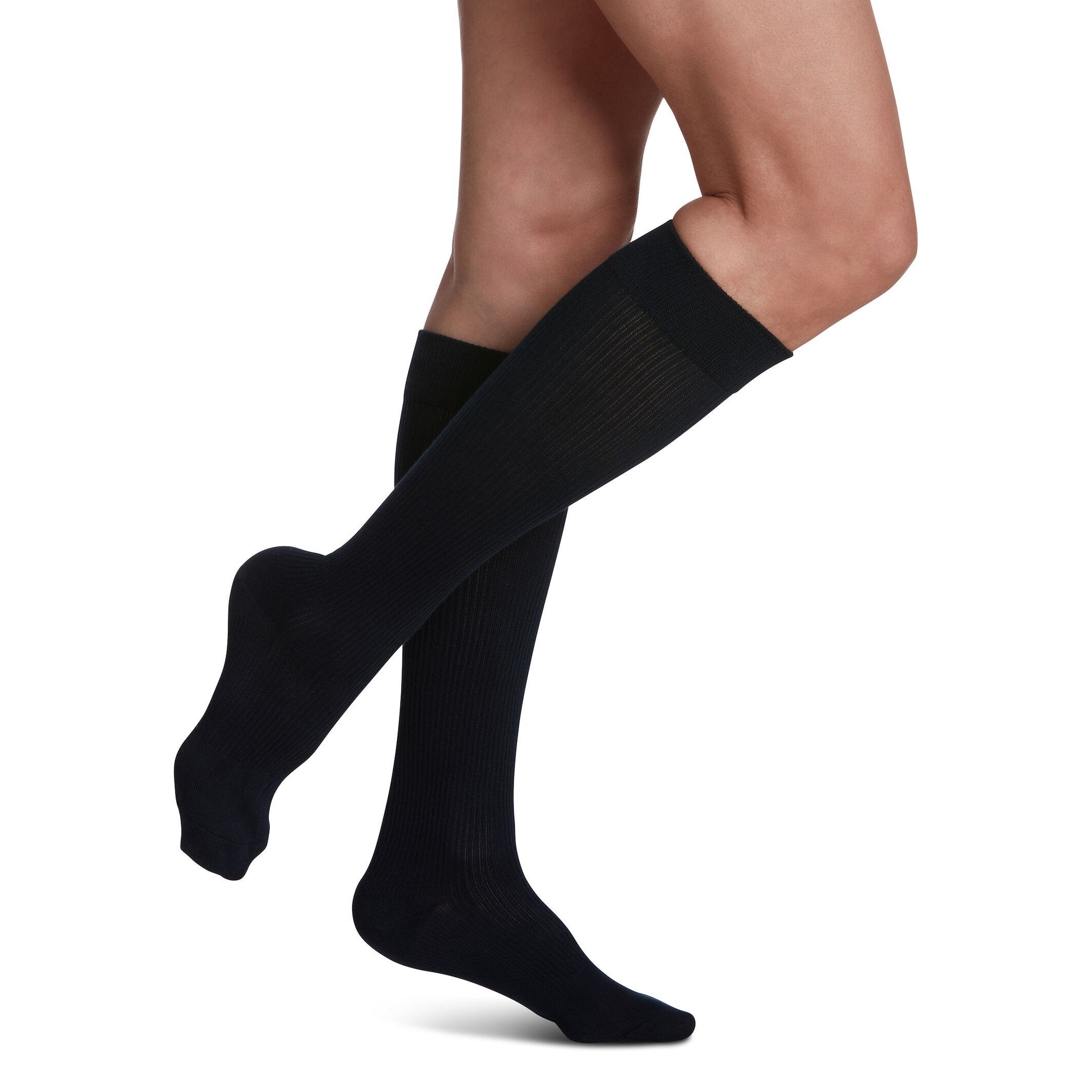 Sigvaris Casual Cotton Women's Knee High 15-20 mmHg Compression Socks – Navy