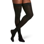 Sigvaris Cotton Men's Thigh High with Grip-Top 20-30 mmHg Compression Stockings – Black