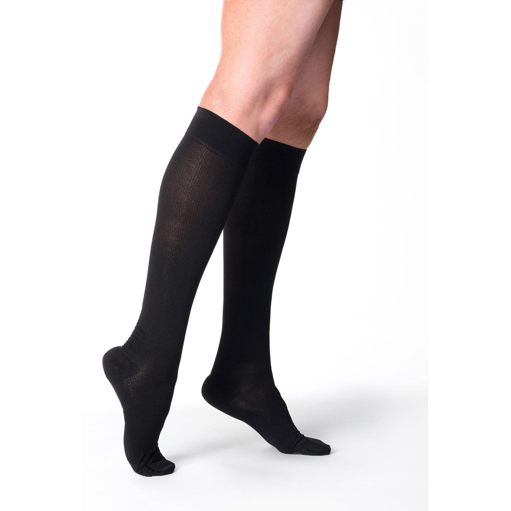 Sigvaris Cotton Women's Knee High 30-40 mmHg Compression Socks – Black