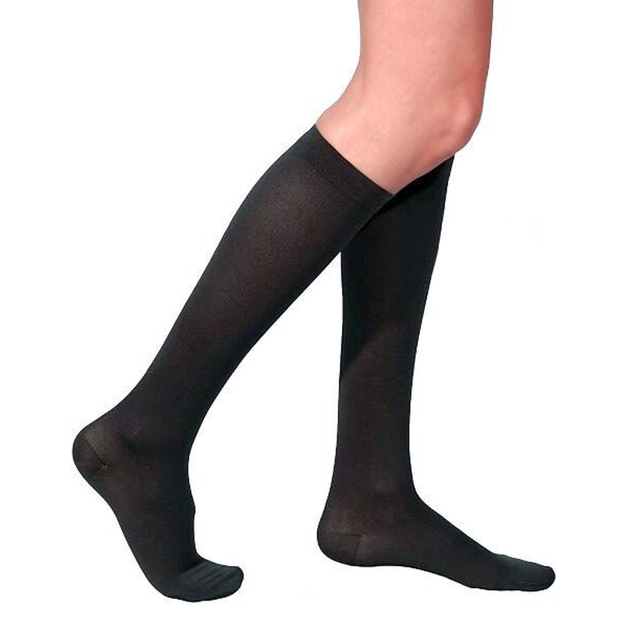 Sigvaris Cotton Women's Knee High 20-30 mmHg Compression Socks – Black Mist