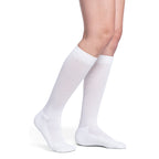 Sigvaris Cushioned Cotton Women's Knee High 20-30 mmHg Compression Socks – White