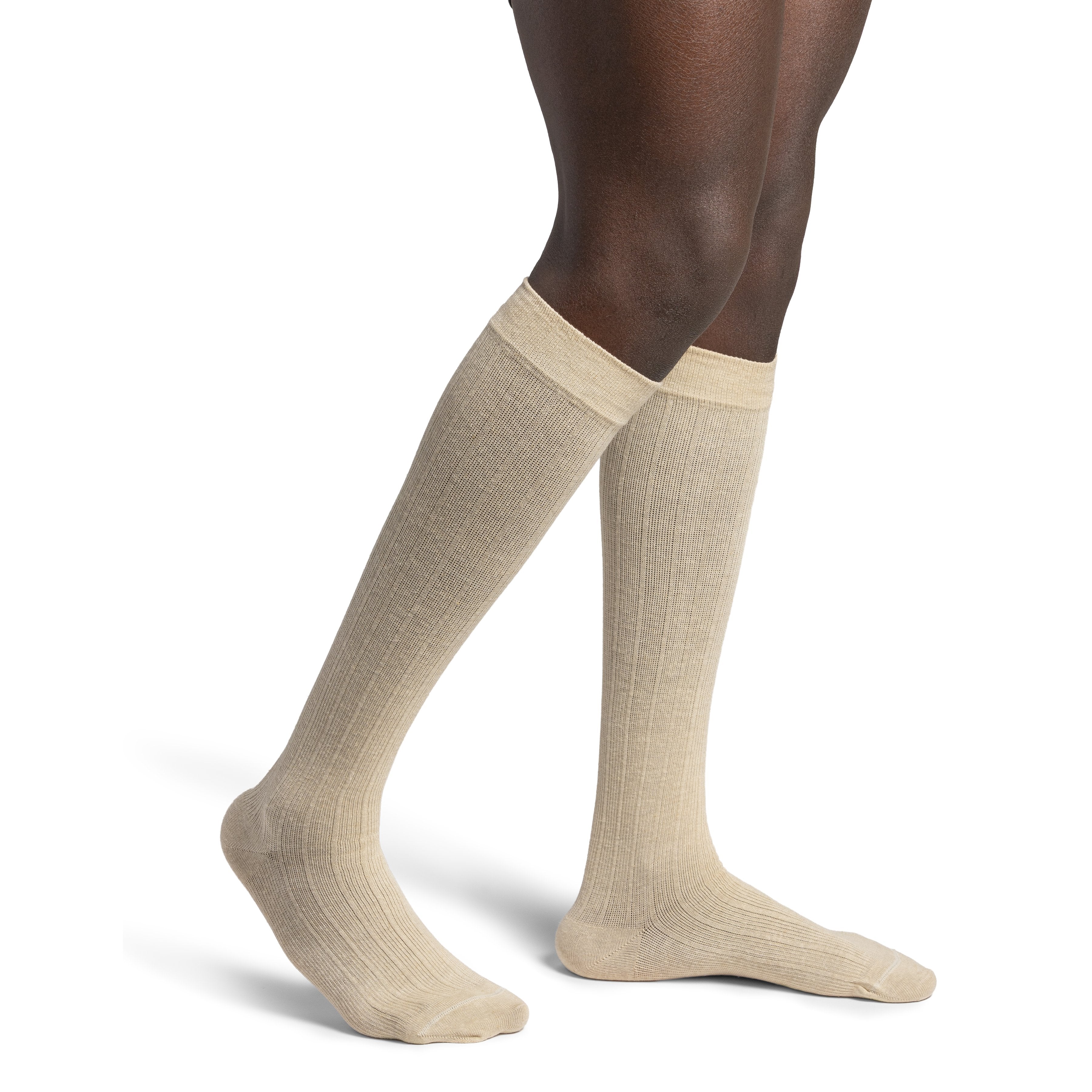 Sigvaris Linen Men's Knee High 20-30 mmHg Compression Socks – Sandstone