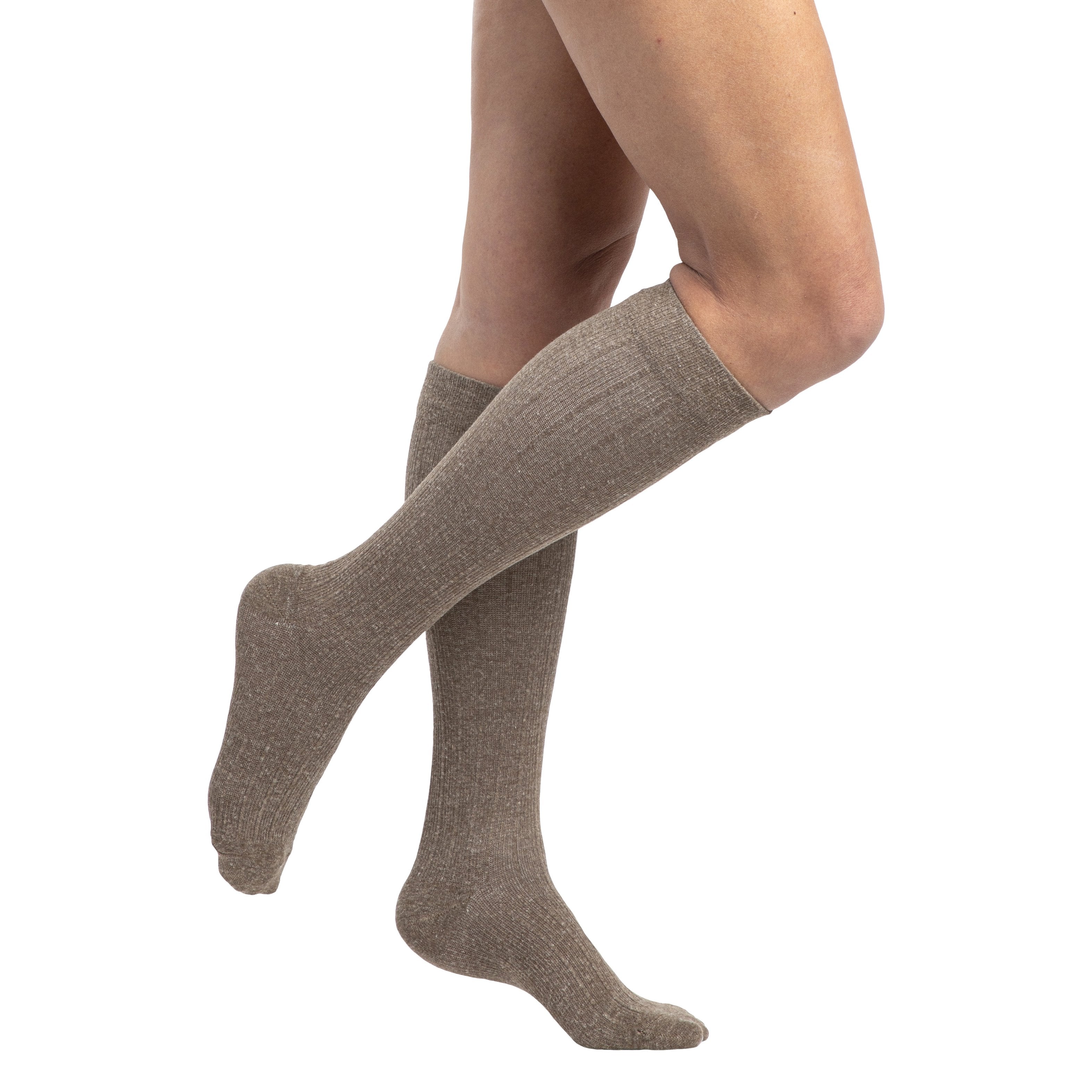 Sigvaris Linen Women's Knee High 20-30 mmHg Compression Socks – Brown