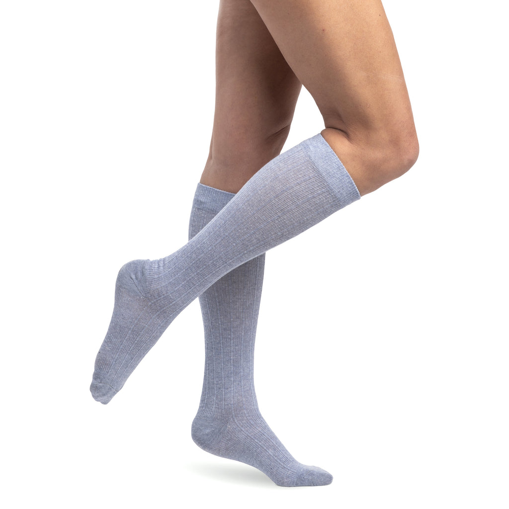 Sigvaris Linen Women's Knee High 15-20 mmHg Compression Socks – Denim