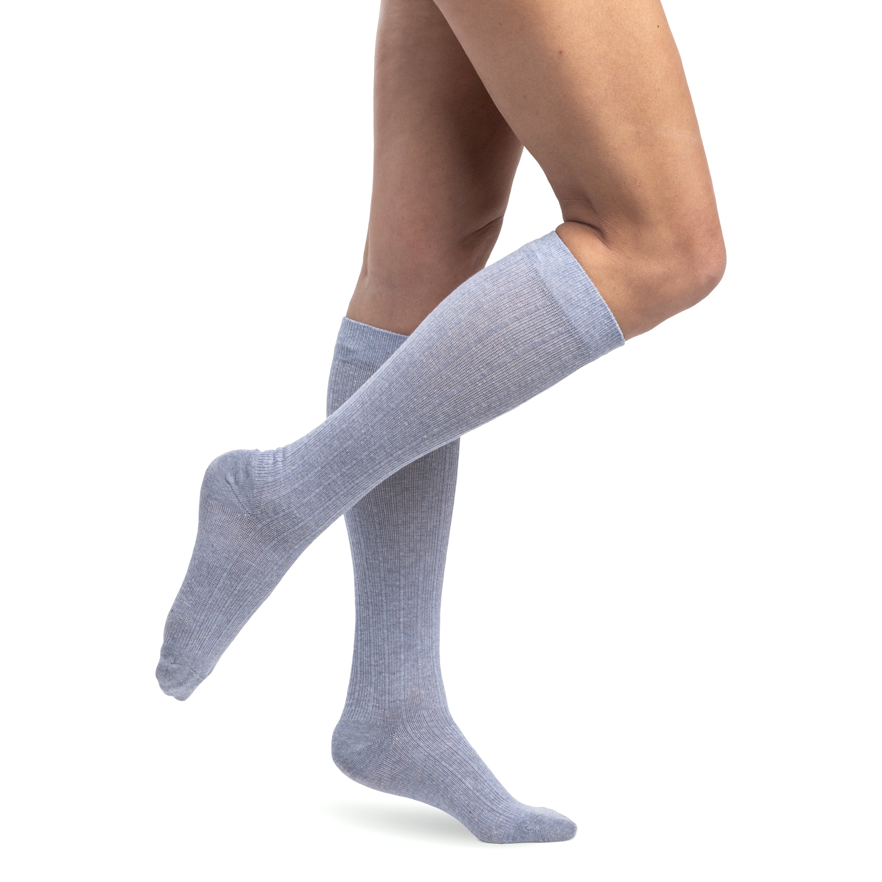 Sigvaris Linen Women's Knee High 15-20 mmHg Compression Socks – Denim