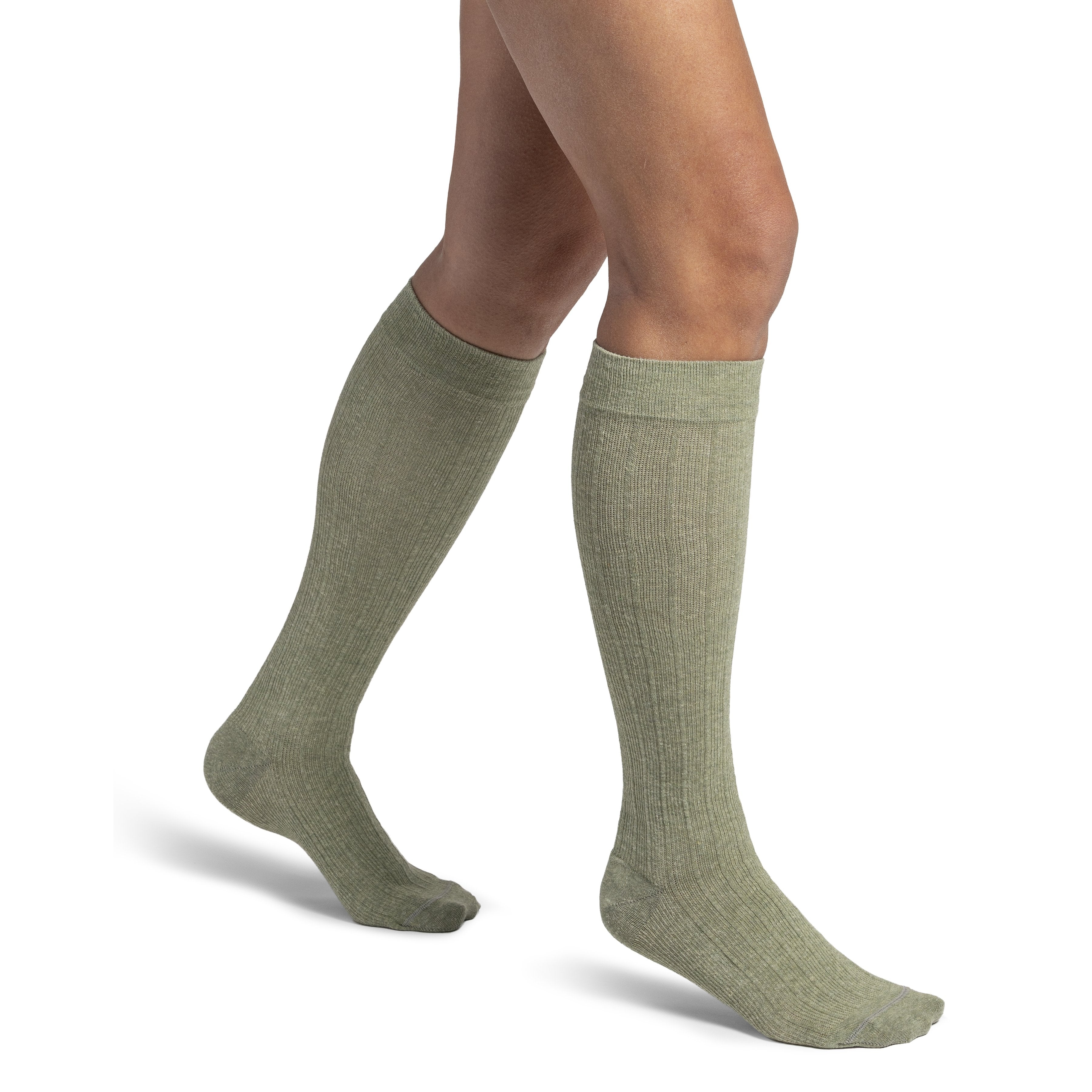 Sigvaris Linen Women's Knee High 15-20 mmHg Compression Socks – Eucalyptus