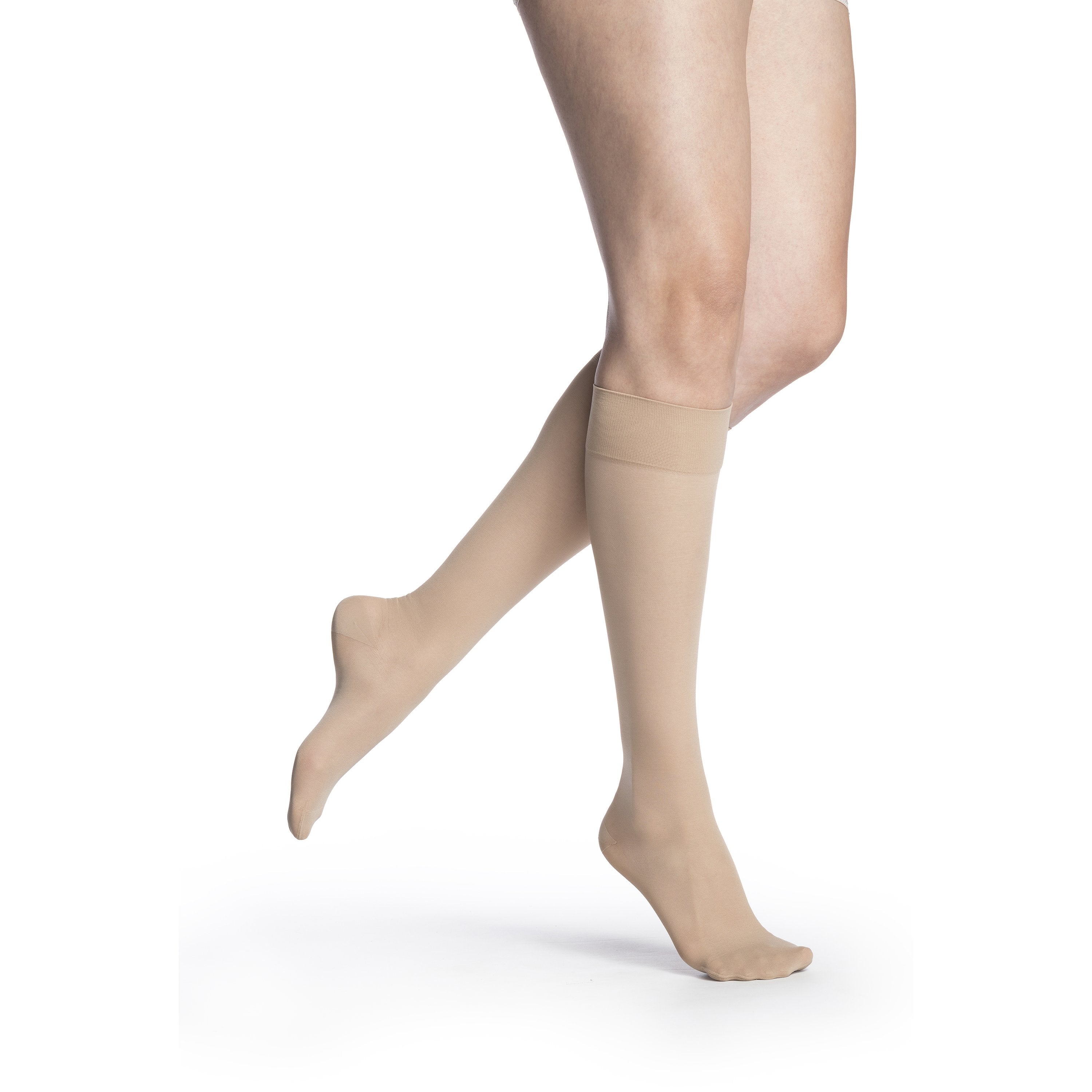 Sigvaris Medium Sheer Women's Knee High 20-30 mmHg Compression Socks – Honey