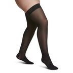 Sigvaris Medium Sheer Women's Thigh High with Grip-Top 20-30 mmHg Compression Stockings – Black