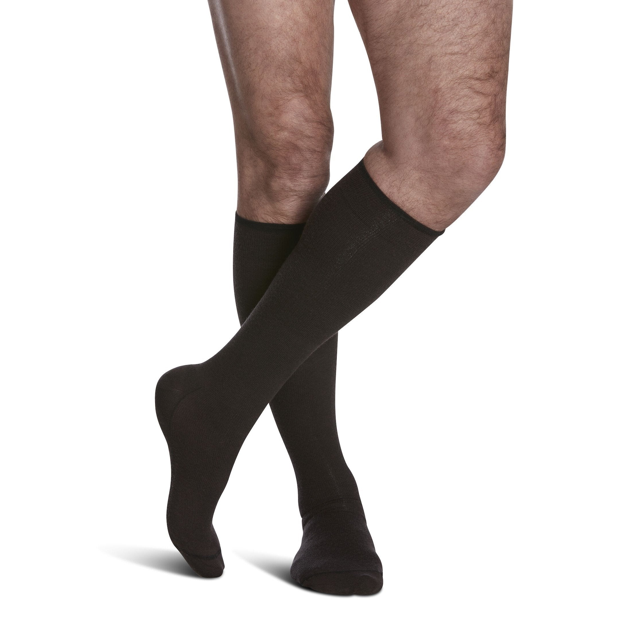 Sigvaris Merino Wool Men's Knee High 20-30 mmHg Compression Socks – Brown