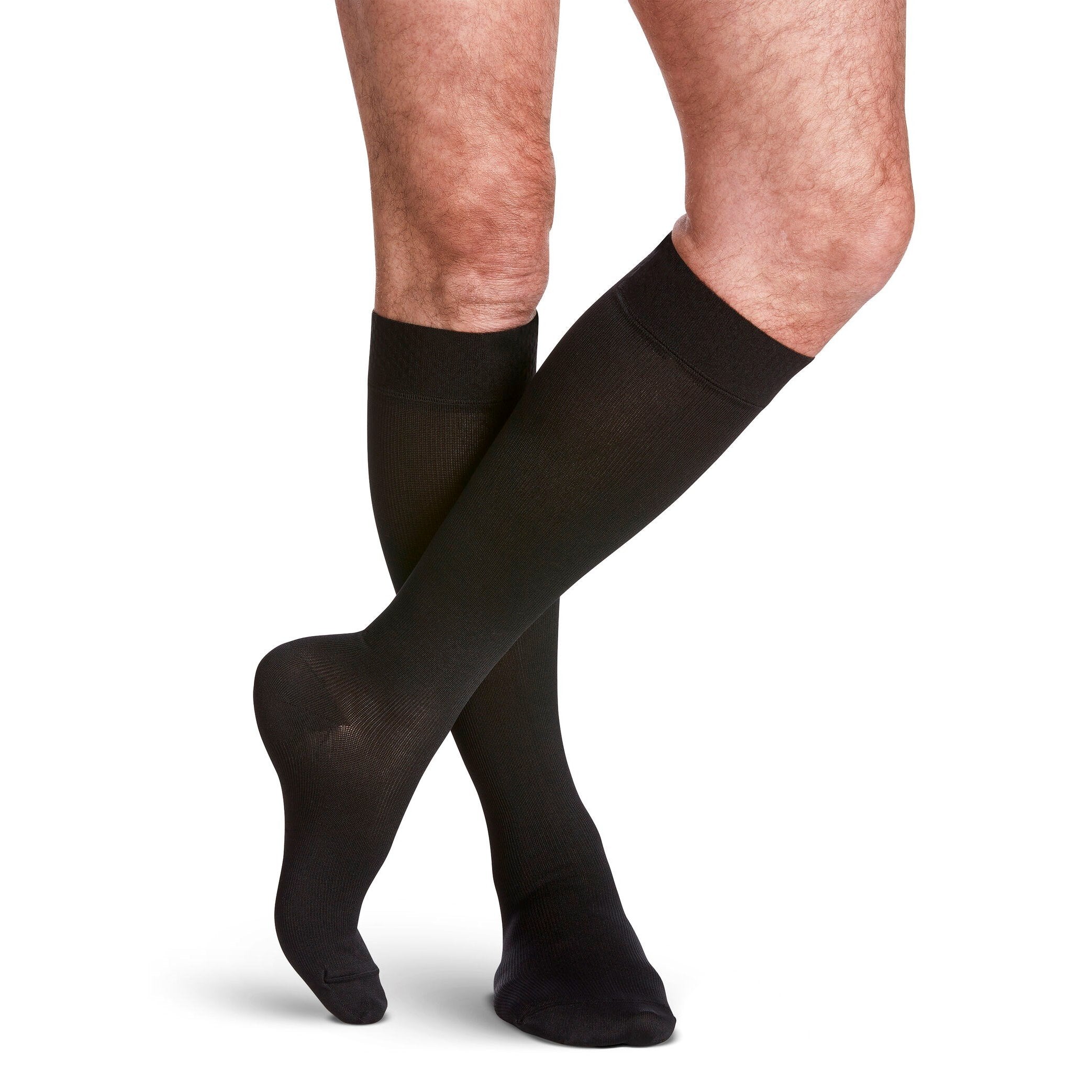 Sigvaris Microfiber Men's Knee High 20-30 mmHg Compression Socks – Black