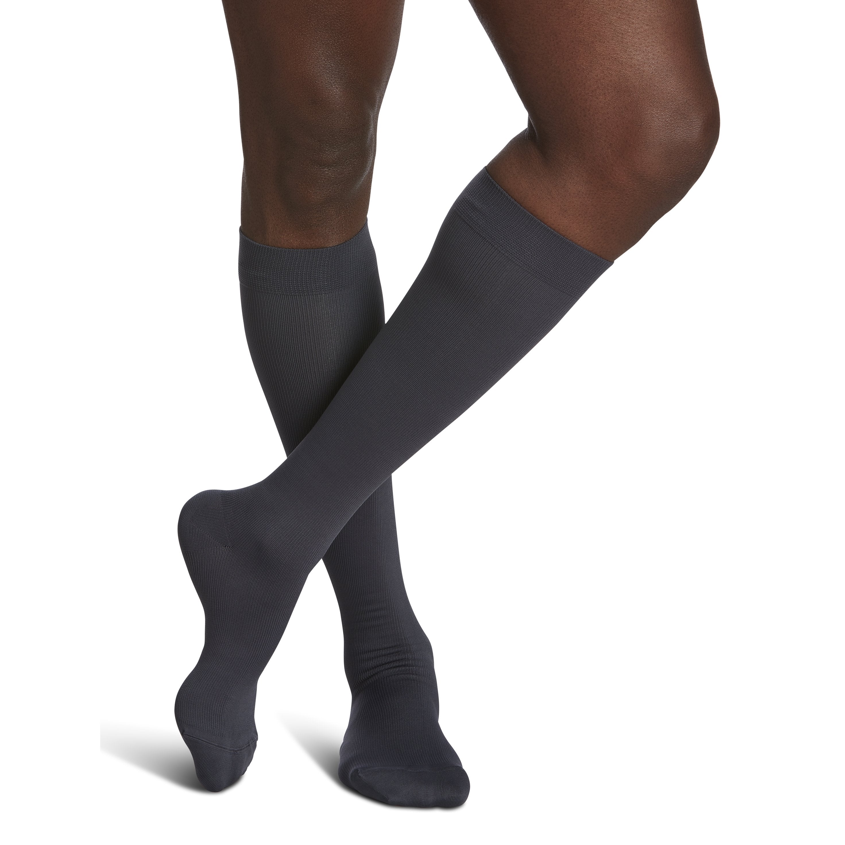 Sigvaris Microfiber Men's Knee High 30-40 mmHg Compression Socks – Steel Grey