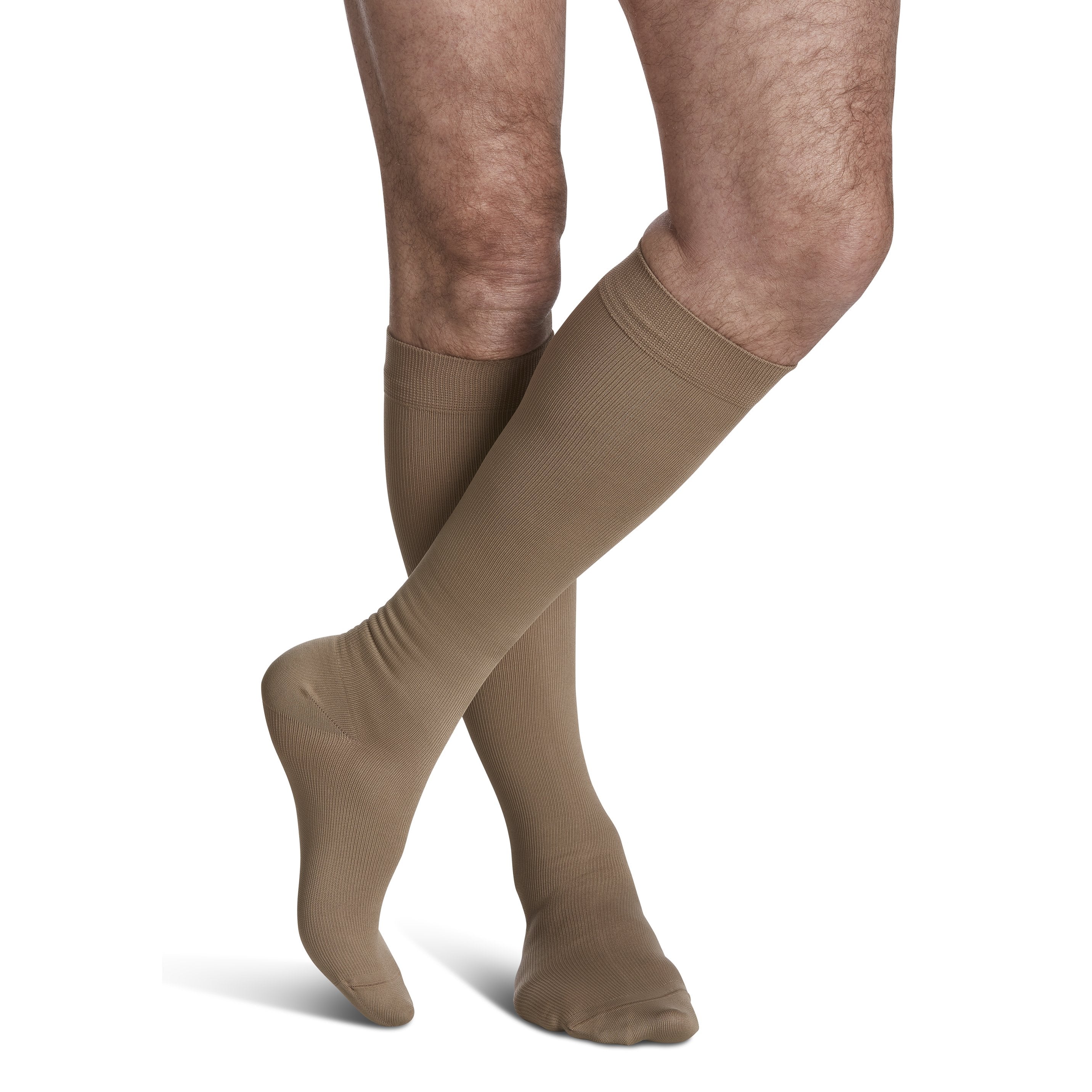 Sigvaris Microfiber Men's Knee High 15-20 mmHg Compression Socks – Tan Khaki