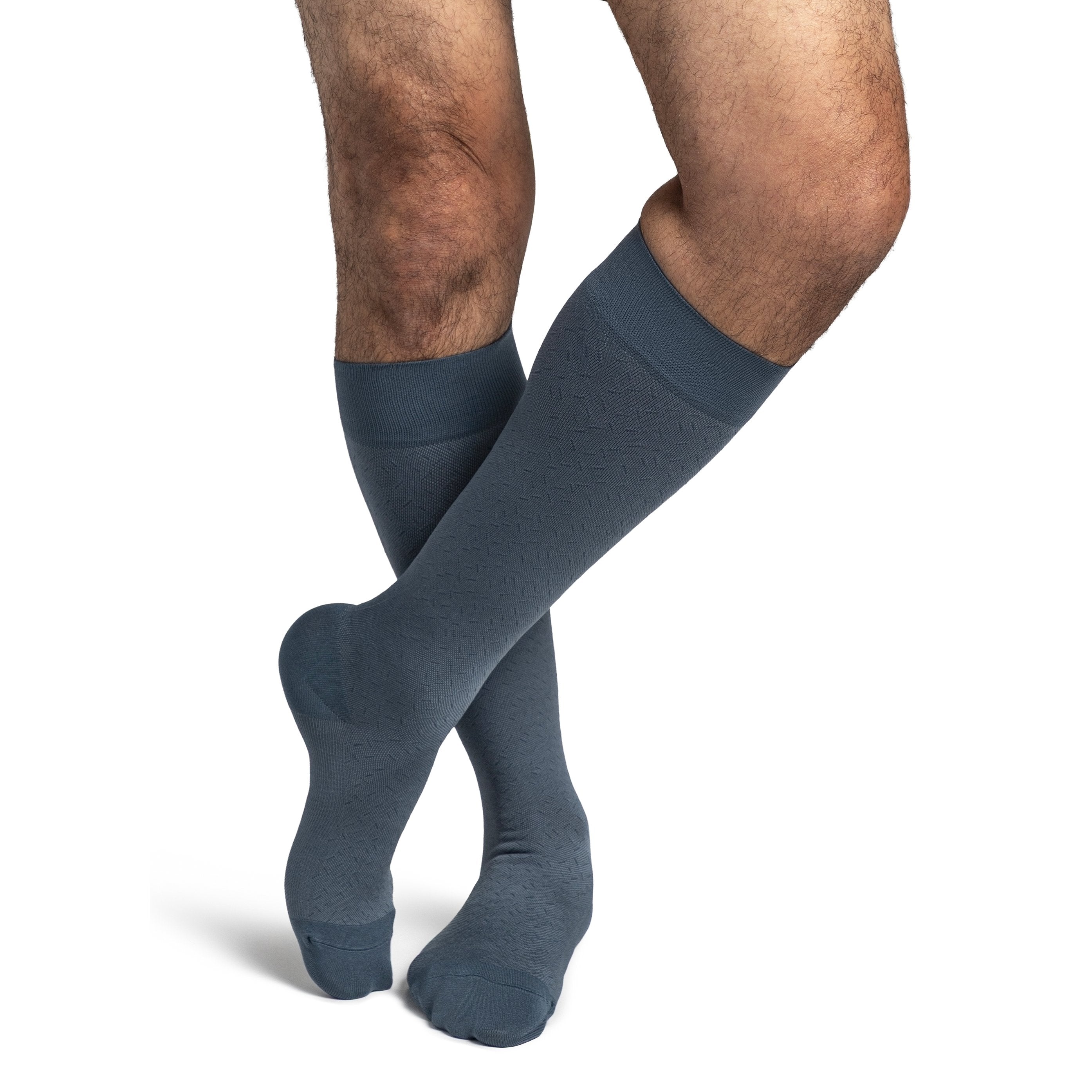 Sigvaris Microfiber Patterns Men's Knee High 20-30 mmHg Compression Socks – Storm Blue Confetti