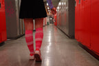 Sigvaris Microfiber Patterns Women's Knee High 20-30 mmHg Compression Socks – Pink Stripe
