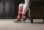 Sigvaris Microfiber Patterns Women's Knee High 20-30 mmHg Compression Socks – Pink Stripe