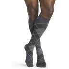 Sigvaris Microfiber Shades Men's Knee High 15-20 mmHg Compression Socks – Graphite Argyle