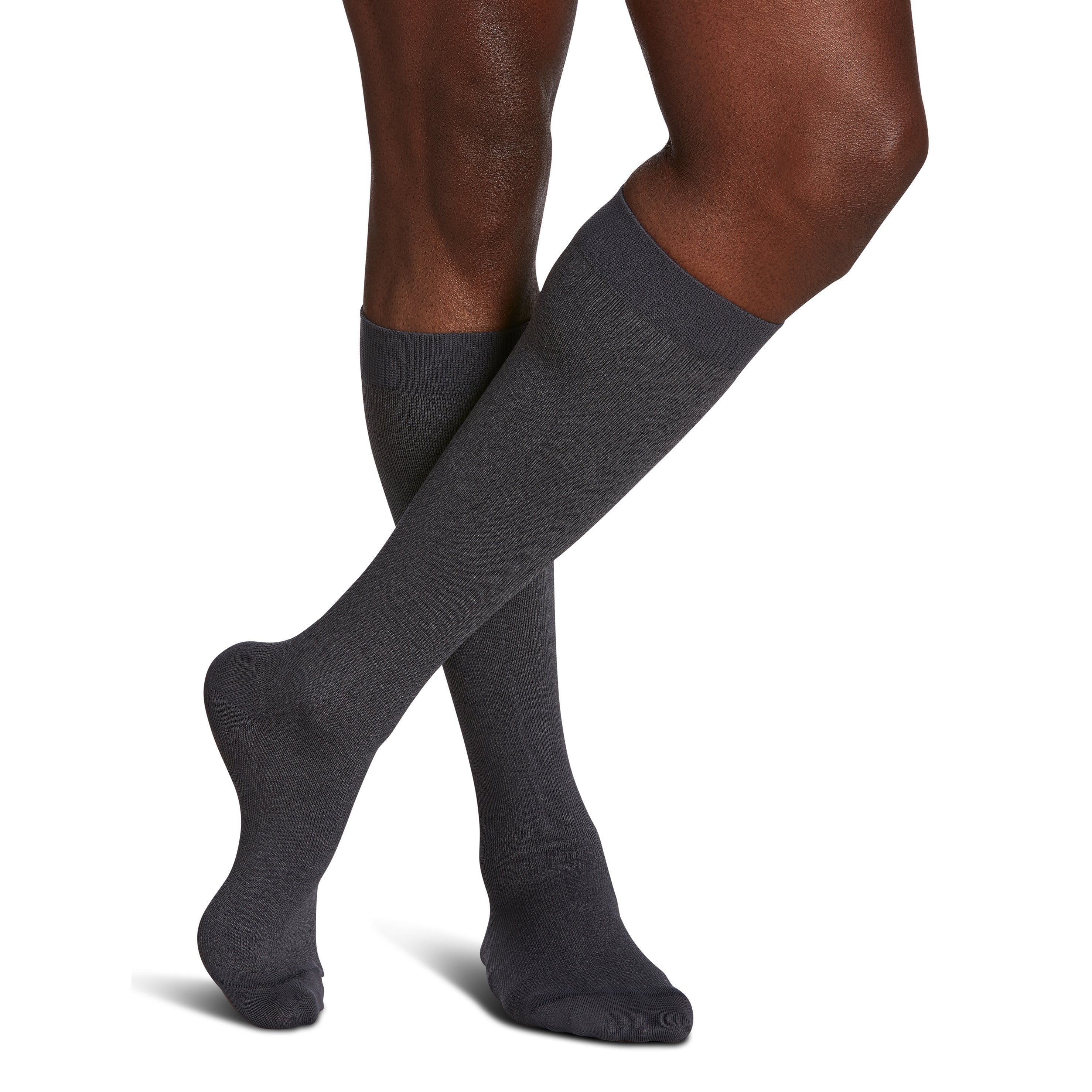 Sigvaris Microfiber Shades Men's Knee High 15-20 mmHg Compression Socks – Graphite Heather