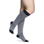 Sigvaris Microfiber Shades Women's Knee High 15-20 mmHg Compression Socks – Mariner Stripe
