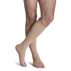 Sigvaris Natural Rubber Knee High 50-60 mmHg Compression Socks Open Toe – Beige