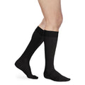 Sigvaris Opaque Men's Knee High Plus with Grip-Top 20-30 mmHg Compression Socks – Smooth Black