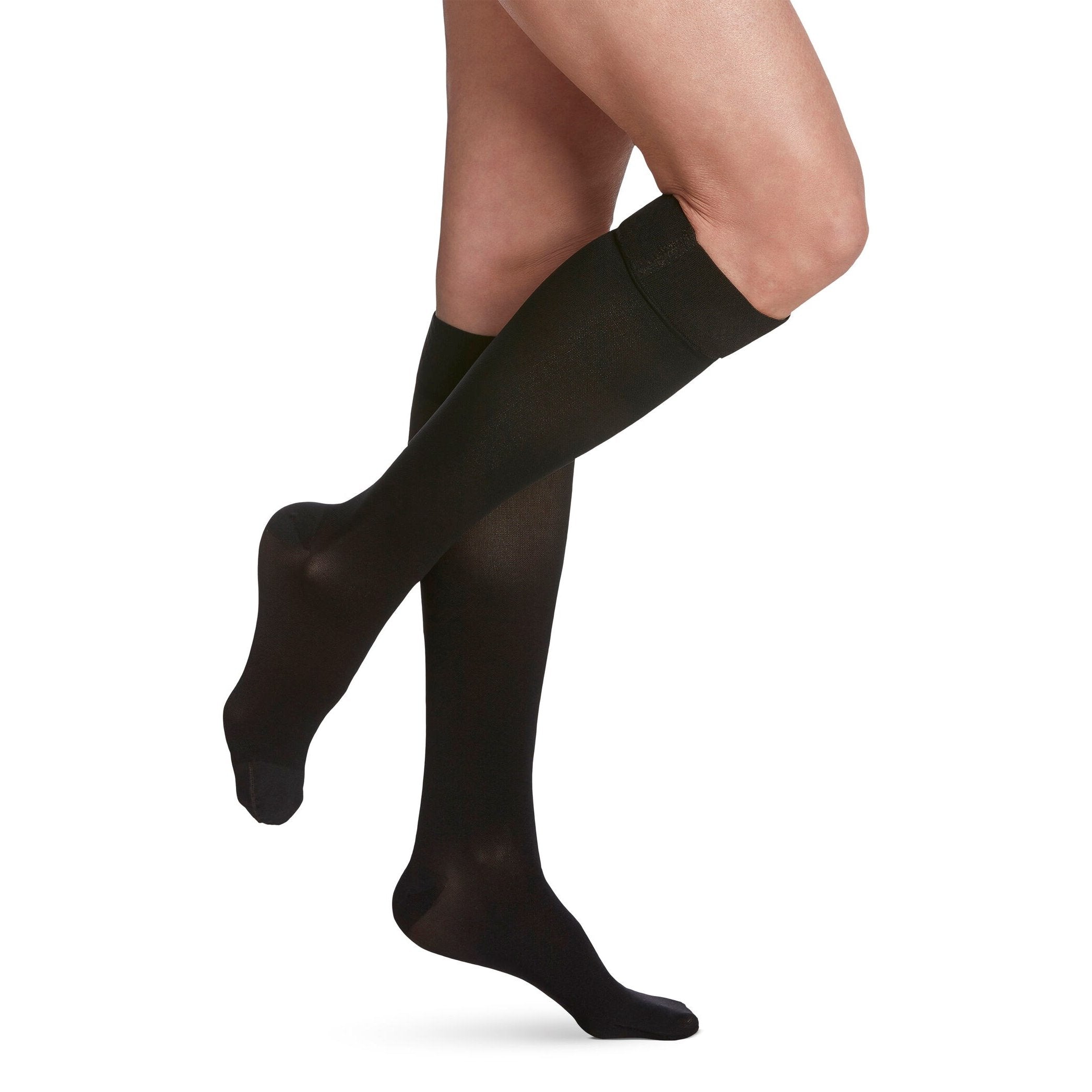 Sigvaris Opaque Women's Knee High 20-30 mmHg Compression Socks – Black