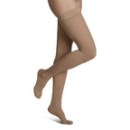 Sigvaris Opaque Women's Thigh High with Grip-Top 30-40 mmHg Compression Stockings – Golden