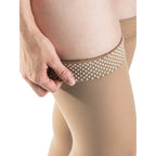 Sigvaris Opaque Women's Thigh High with Grip-Top 30-40 mmHg Compression Stockings – Golden