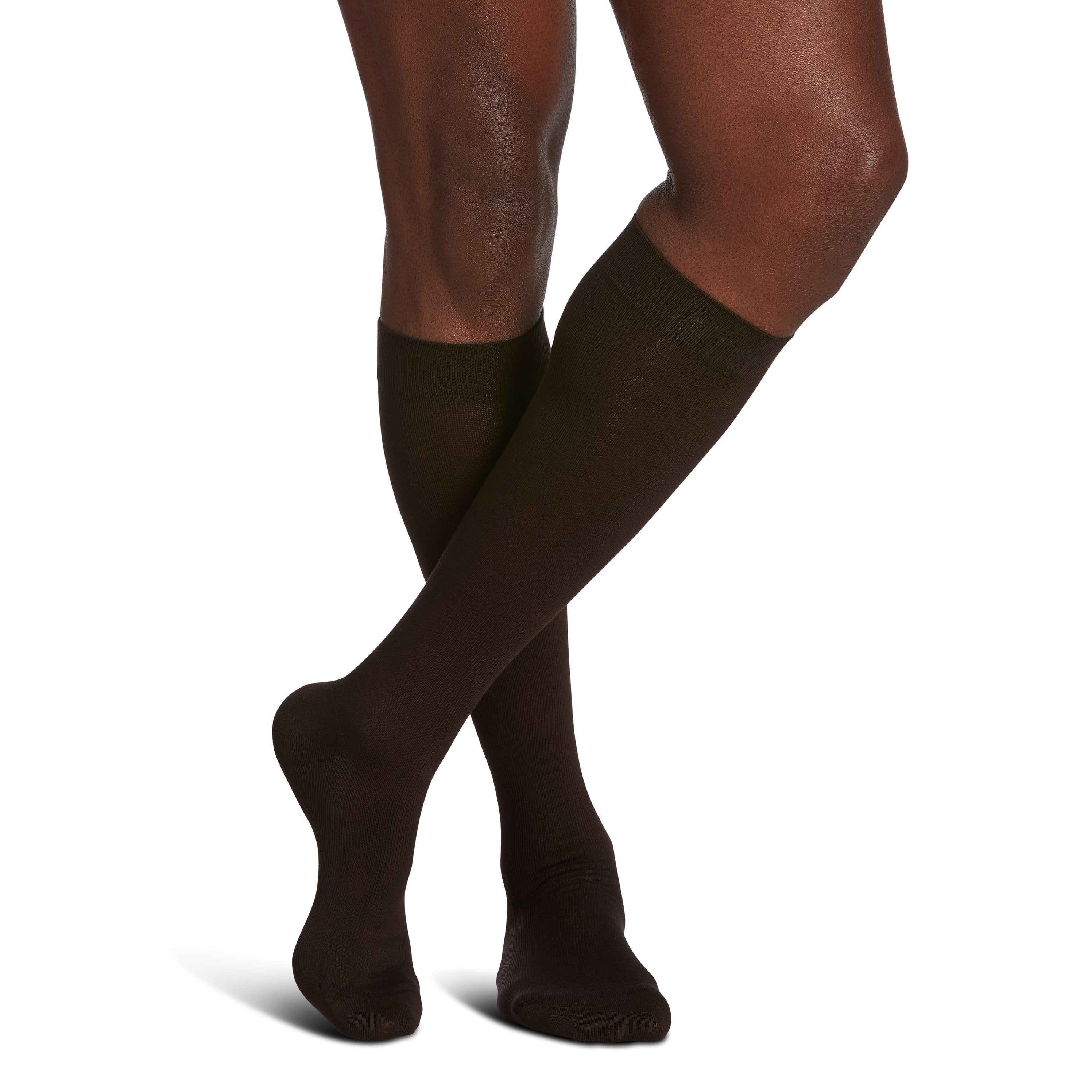 Sigvaris Sea Island Cotton Men's Knee High 20-30 mmHg Compression Socks – Brown