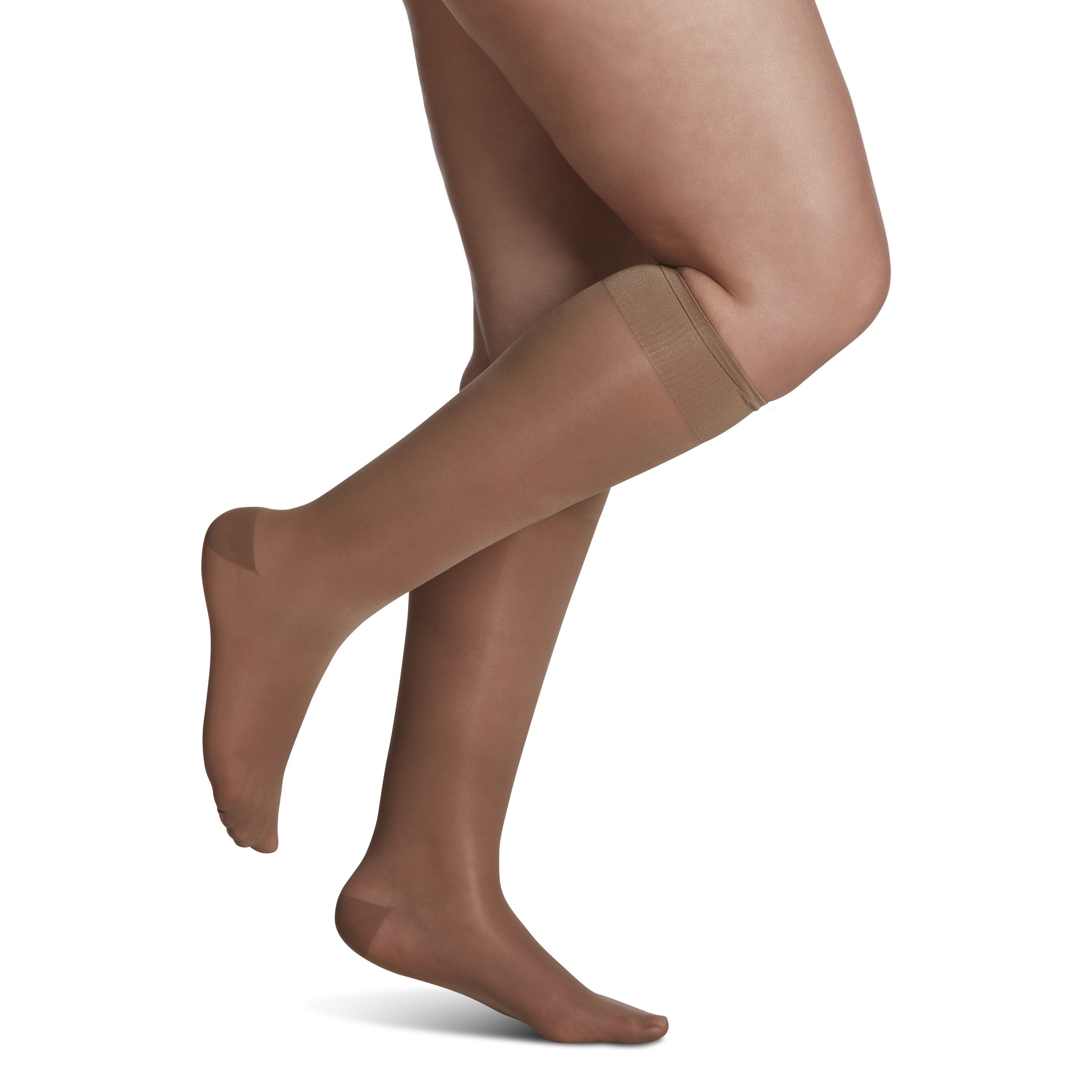 Sigvaris Sheer Fashion Women's Knee High 15-20 mmHg Compression Socks – Caf