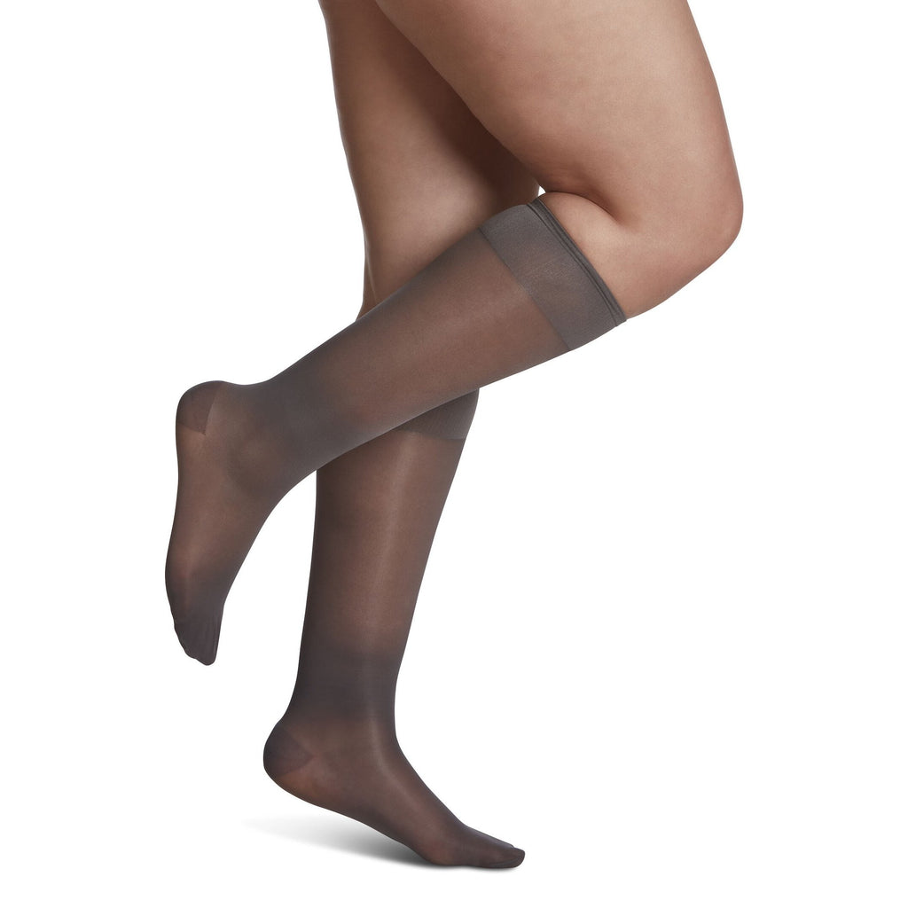 Sigvaris Sheer Fashion Women's Knee High 15-20 mmHg Compression Socks – Charcoal