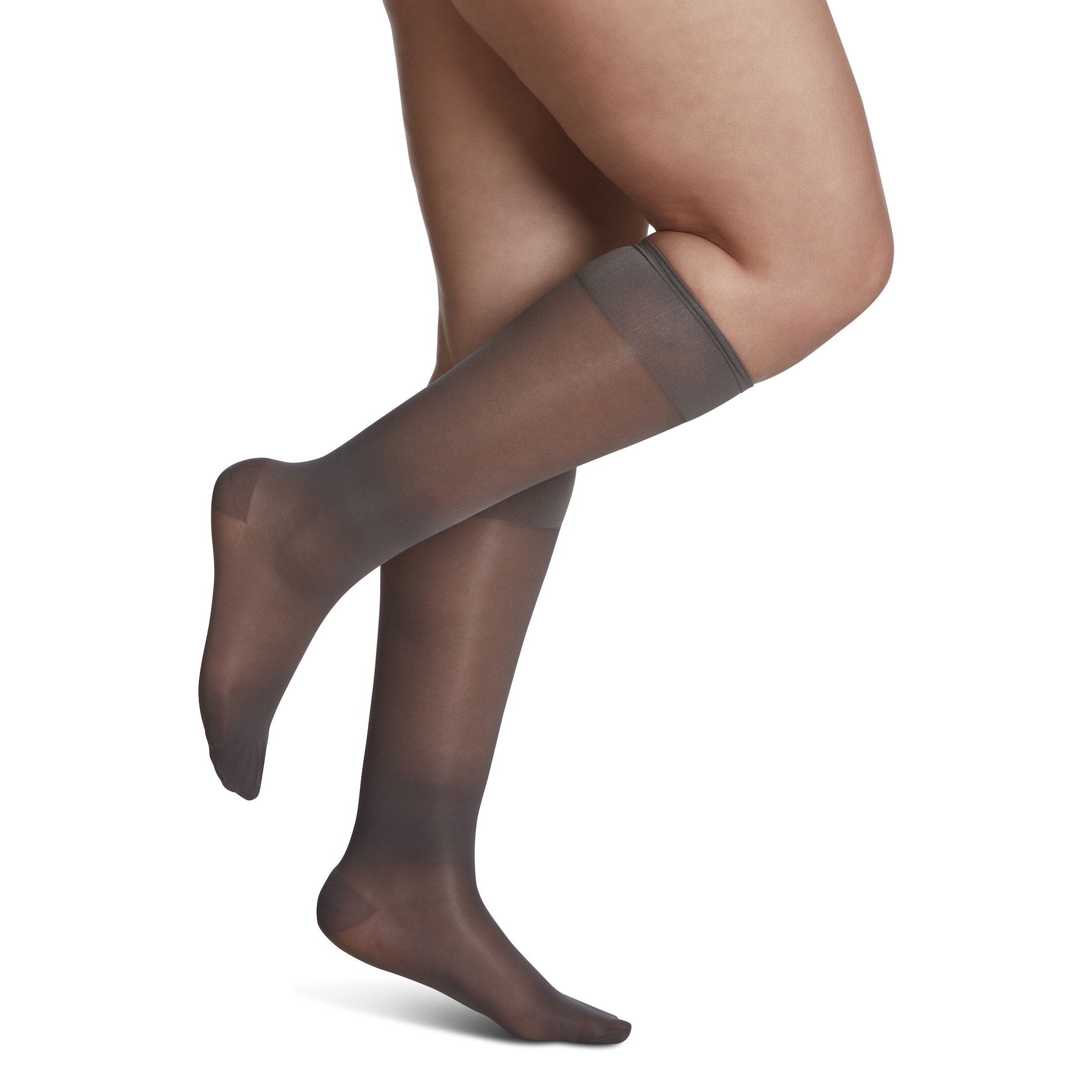 Sigvaris Sheer Fashion Women's Knee High 15-20 mmHg Compression Socks – Charcoal