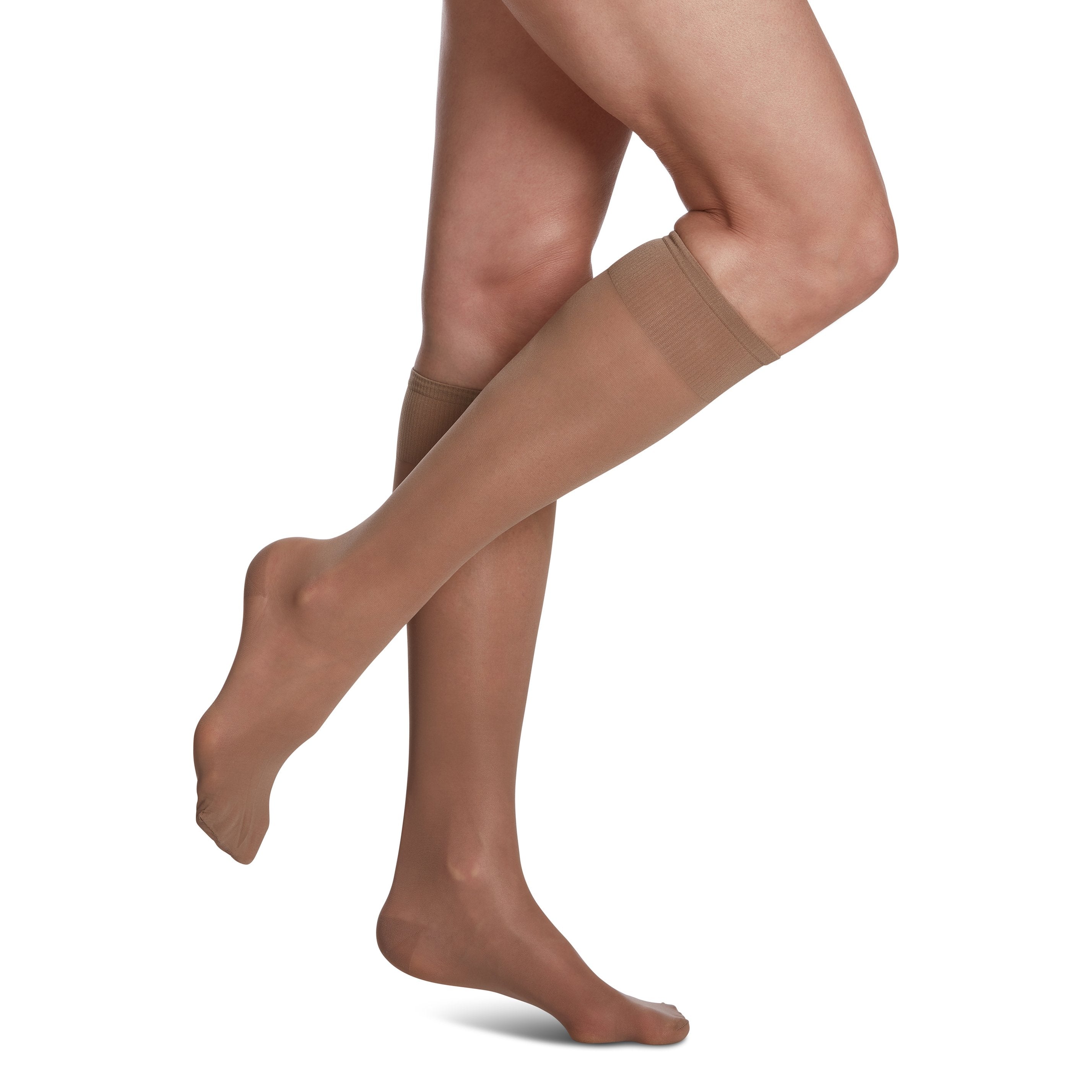 Sigvaris Sheer Fashion Women's Knee High 15-20 mmHg Compression Socks – Taupe