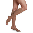 Sigvaris Sheer Fashion Women's Knee High 15-20 mmHg Compression Socks Open Toe – Taupe