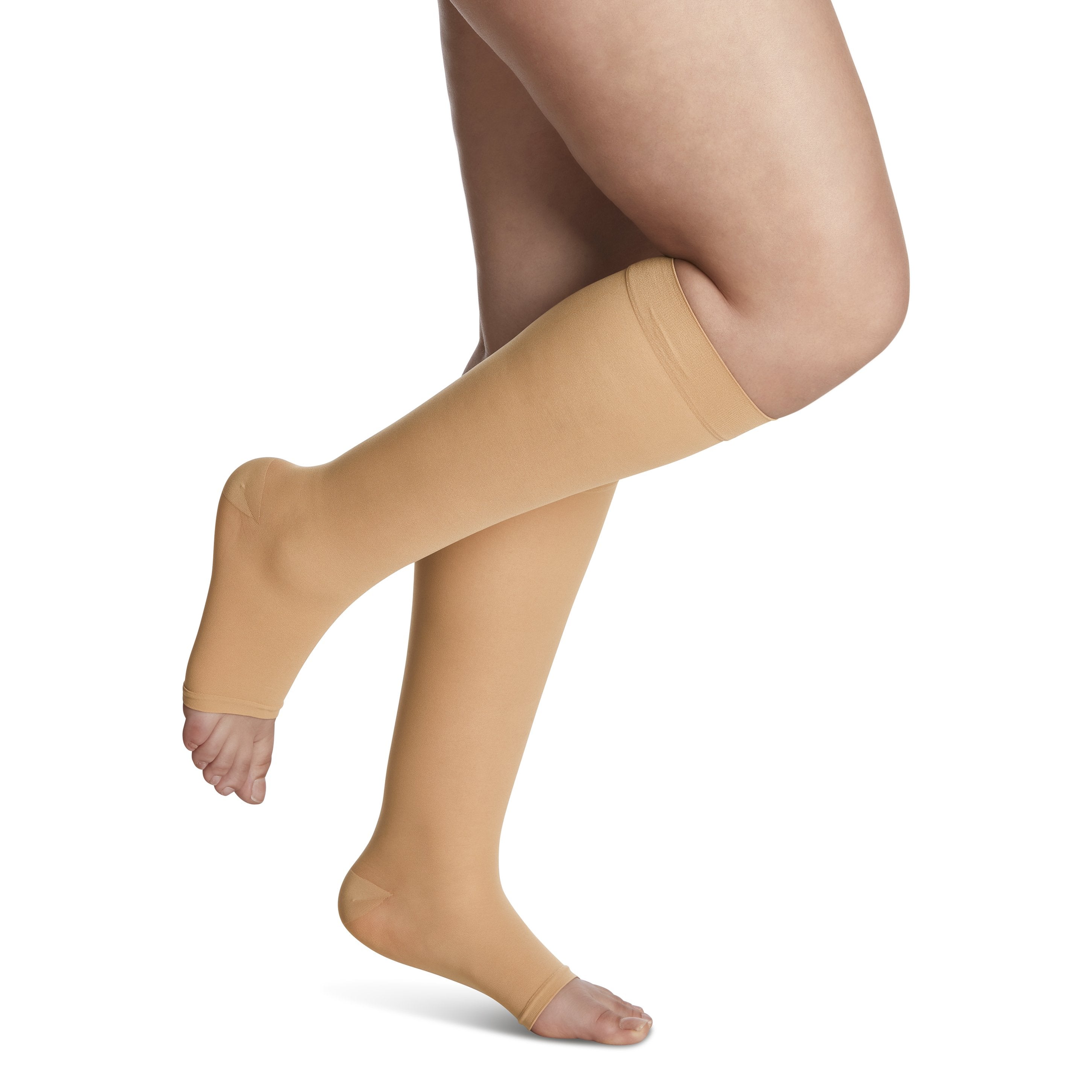 Sigvaris Sheer Knee High 20-30 mmHg Compression Socks Open Toe – Golden