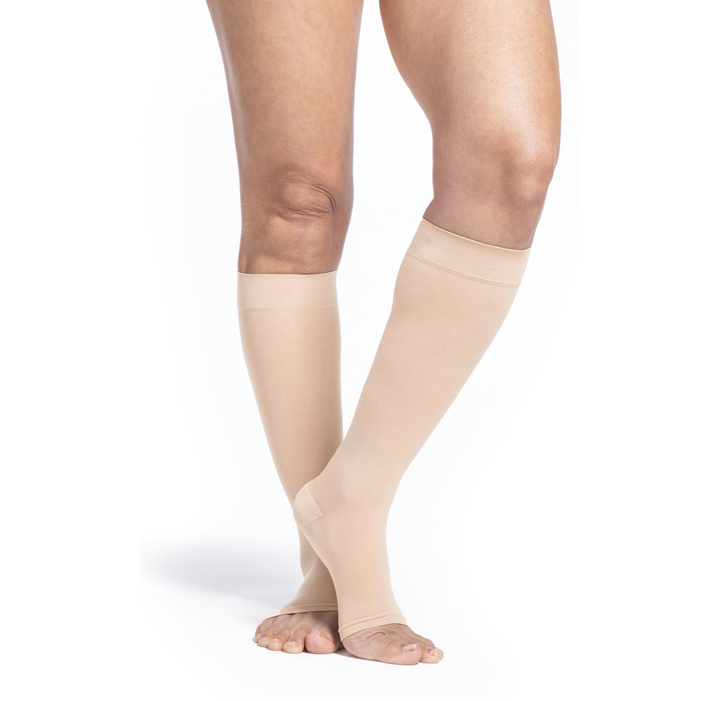 Sigvaris Sheer Knee High 15-20 mmHg Compression Socks Open Toe – Honey