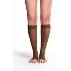 Sigvaris Sheer Knee High 15-20 mmHg Compression Socks Open Toe – Mocha