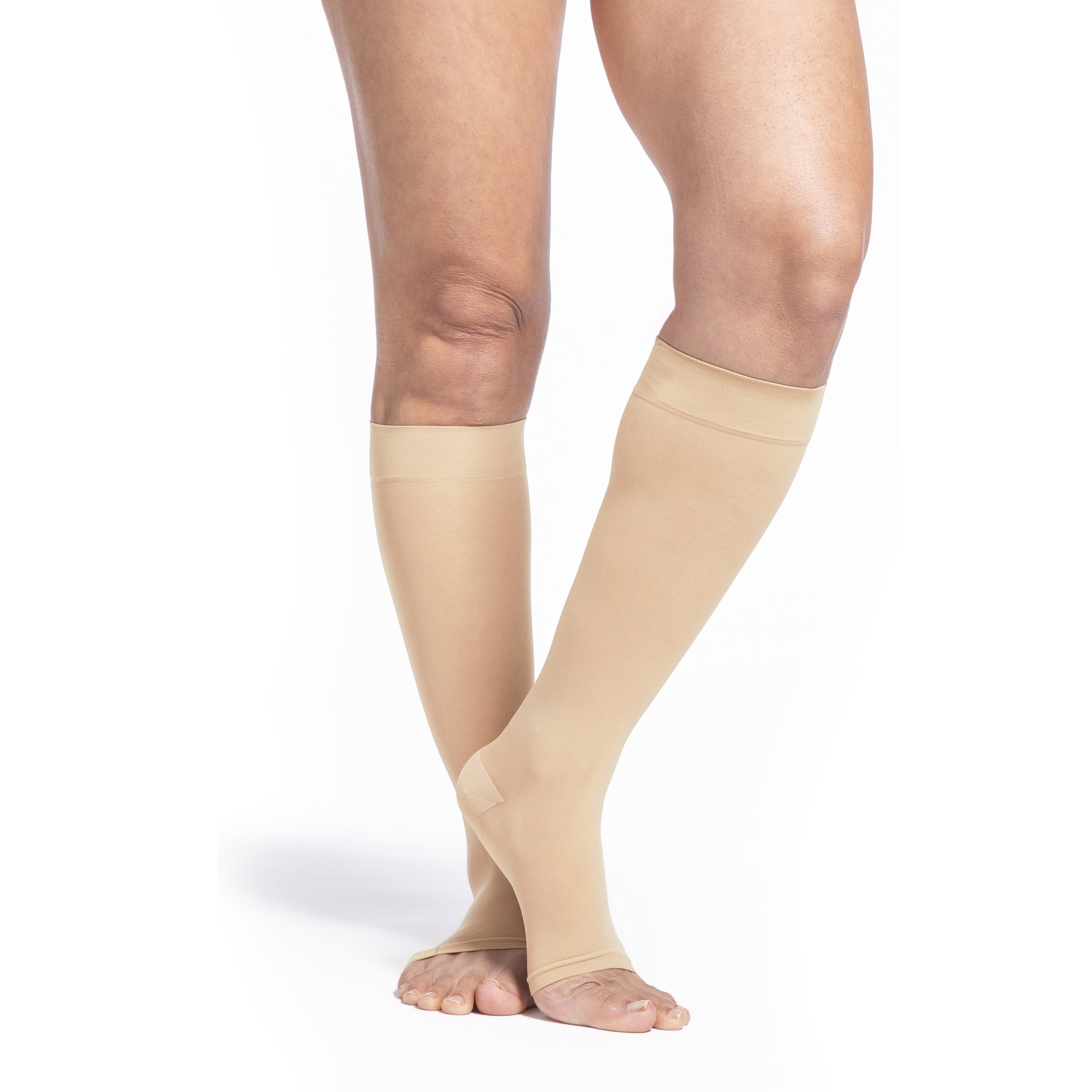 Sigvaris Sheer Knee High 15-20 mmHg Compression Socks Open Toe – Warm Sand