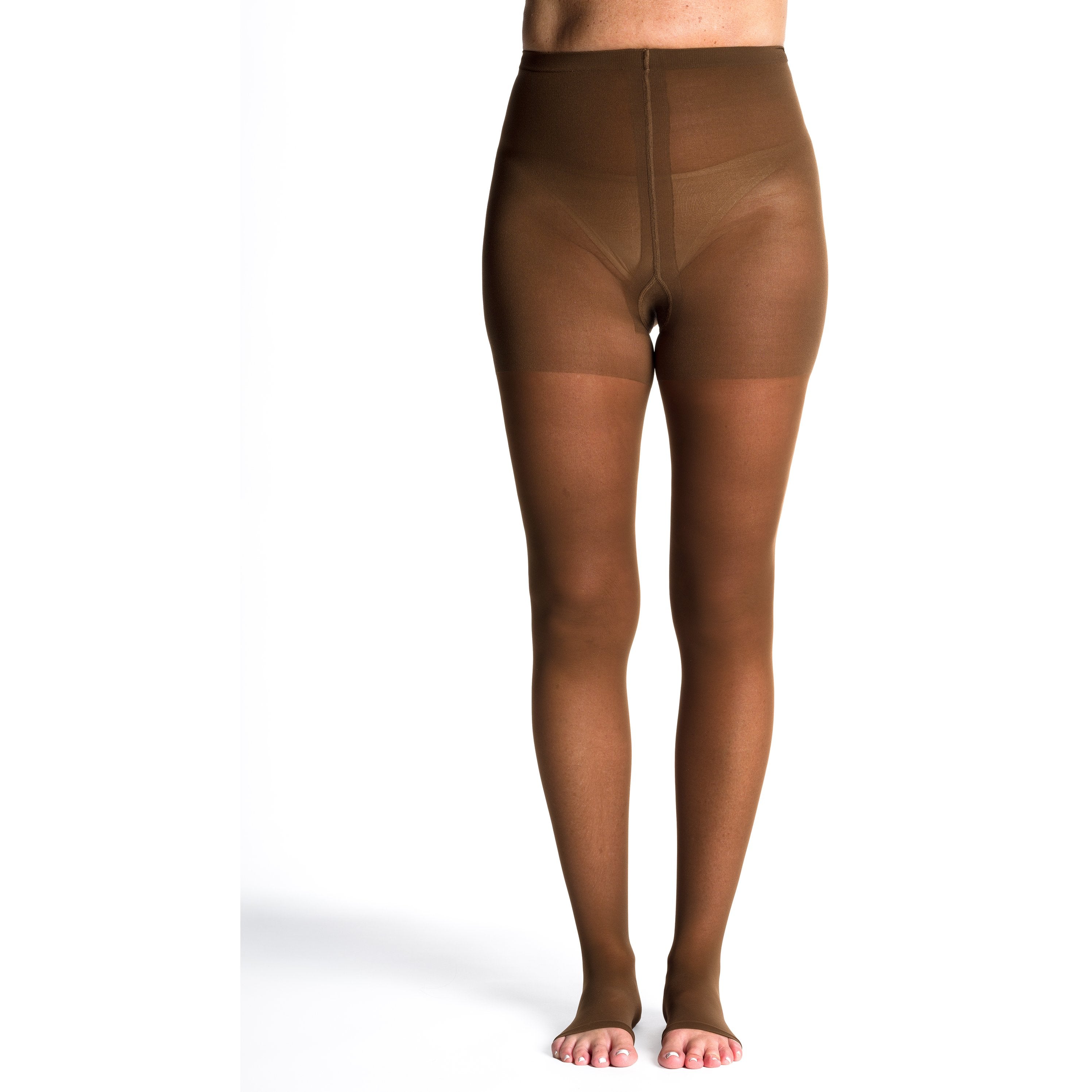 Sigvaris Sheer Pantyhose 15-20 mmHg Open Toe – Mocha