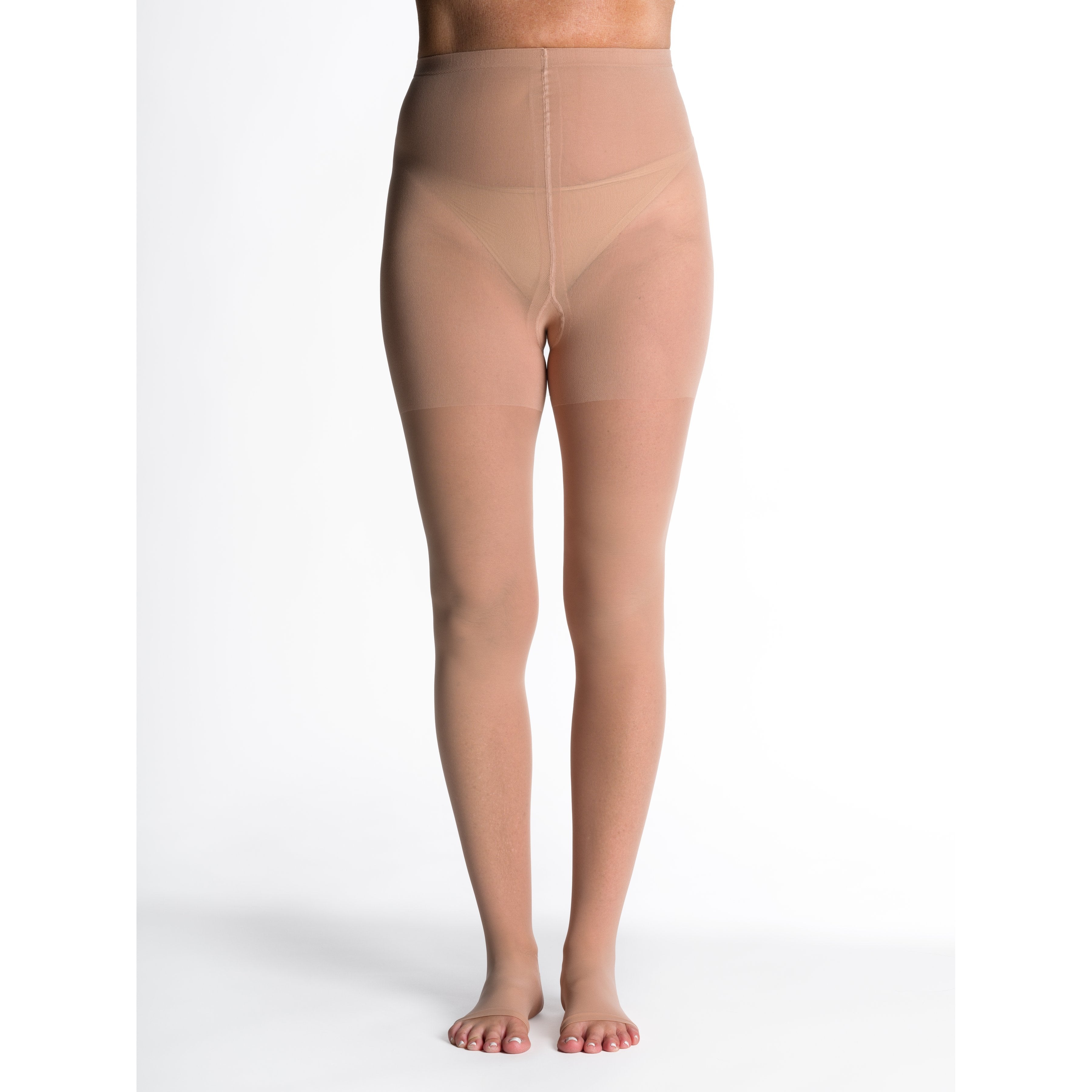Sigvaris Sheer Pantyhose 30-40 mmHg Open Toe – Toasted Almond